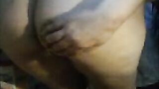 BBW Shits standing up, then smears on her bum