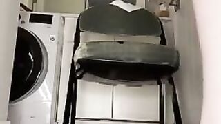 BBW shits backwards on a chair 