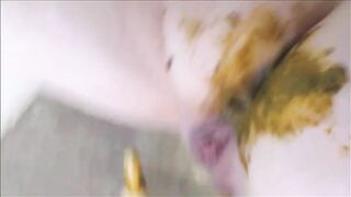 Bathroom dildo scat fun 