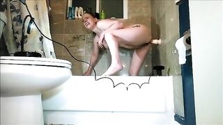 Bathroom dildo scat fun 