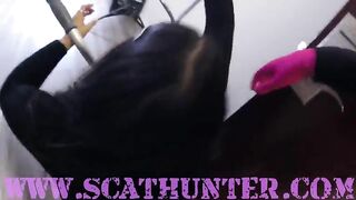 Woman eats shit and ass while fucking