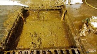 Woman submits and takes a bath in her own filth
