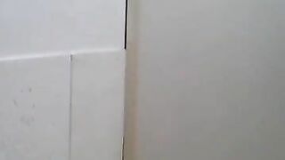 Cute Asian girl squats naked and defecates on the floor