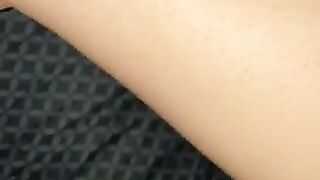 Girl spreads her ass and shows hairy hole