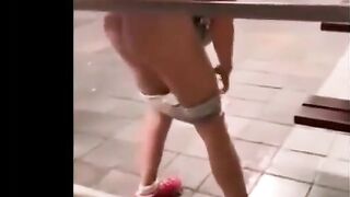Girl takes a shit in her pants and smears it around