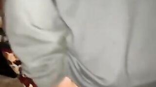 Woman takes a long nasty shit on a couch