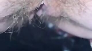 Woman takes a long nasty shit on a couch