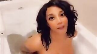 Slut takes a massive shit in the bathtub and eats it