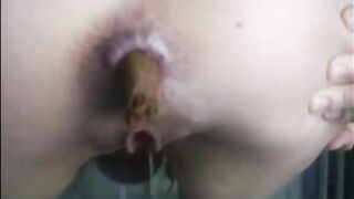 Woman eats shit out of her ass
