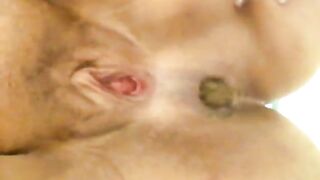 Hot MILF shitting in close up