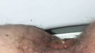 Bitch squatting over the toilet, pissing and shitting at the same time