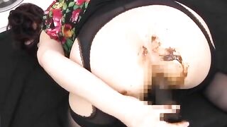 Woman plays with her shit-filled asshole