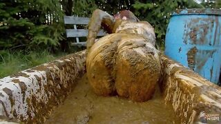 Lyndra Lynn bathing in Cowshit