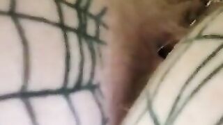 Horny slut in fishnets and harness wants hard cock