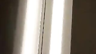 Woman squats on a cage and takes a shit in it