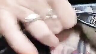 Woman gets her ass licked by a dog while wearing a fishnet thong