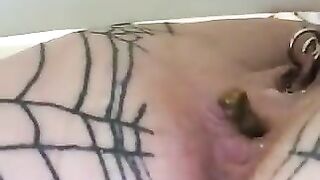 Woman has her ass hole wired and stretched