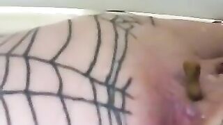 Woman has her ass hole wired and stretched