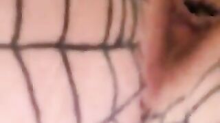 Girl eats shit off of a net