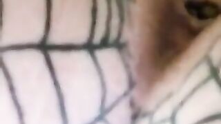 Girl eats shit off of a net