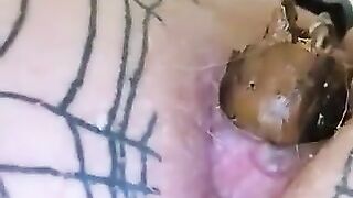 Dark mushy turd from the ass