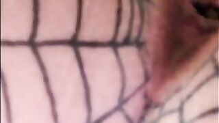Slut's ass and pussy tightly bound with wire
