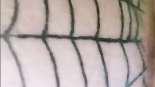 Slut's ass and pussy tightly bound with wire