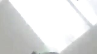 Girl in fishnet stockings spreads her ass cheeks and shits