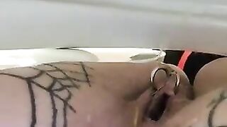 Bug crawls on naked slut wearing barbed wire