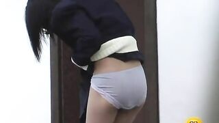 Perfect panty pooping gal