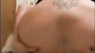 Tattooed blonde babe teasing and fingering