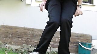 Pooping in the back garden