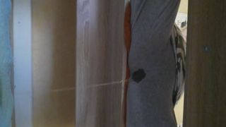 Comfortable pissing in her jog pants