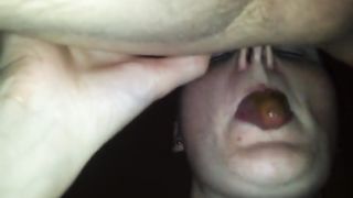 She cleans his ass with her mouth