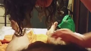 Sucking his boyfriends dick and puking