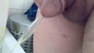 Pissing comfortably in the bath