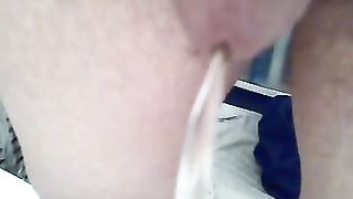 Pissing comfortably in the bath