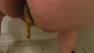 Filling the basket with her soft turds