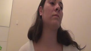 girl takes a shit on the toilet however we dont see poop