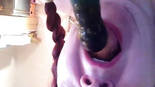 Girl Masturbates With Dildo