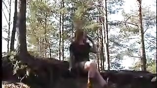 Rita Pisses in the Woods