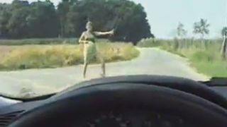 Scat in nature while sucking