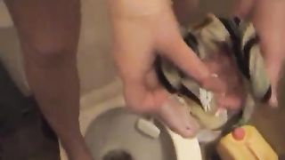 Girl pee and poo in panties twice