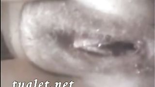 Hairy asshole shitting