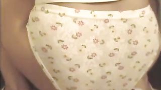 Brunette shits in panties