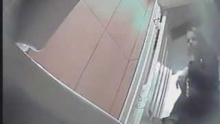 Girl pee in public toilet