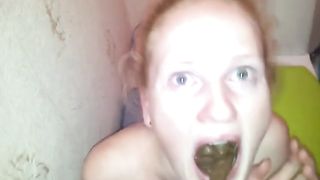 Sucking ass hole with shit