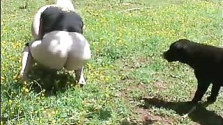 Girl pooping in park