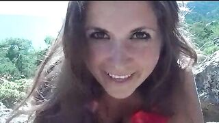 Pretty Tawny pooping in the hills