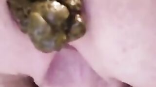 Russian Granny Takes a Big Dump Closeup